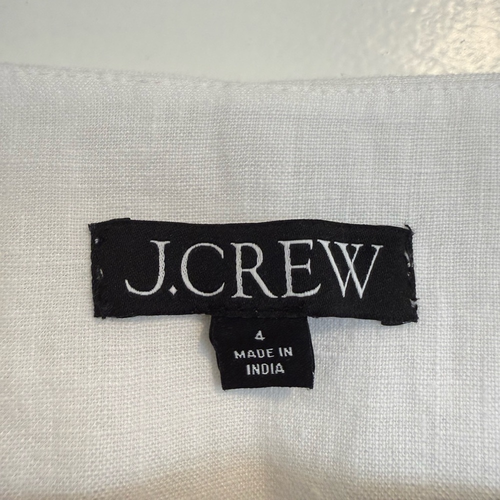 J.Crew White Linen Button Tank Top Blouse - Picture 4 of 5